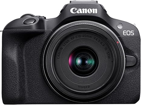 Mirrorless Vlogging Camera Polaroid Kit with EF-M 15-45mm Lens, Black